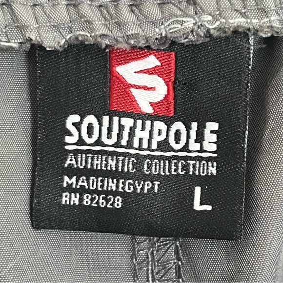 Men’s Southpole Cargo Joggers Track Pants Drawstring Size Large Gray 90’s Y2K - Picture 9 of 14